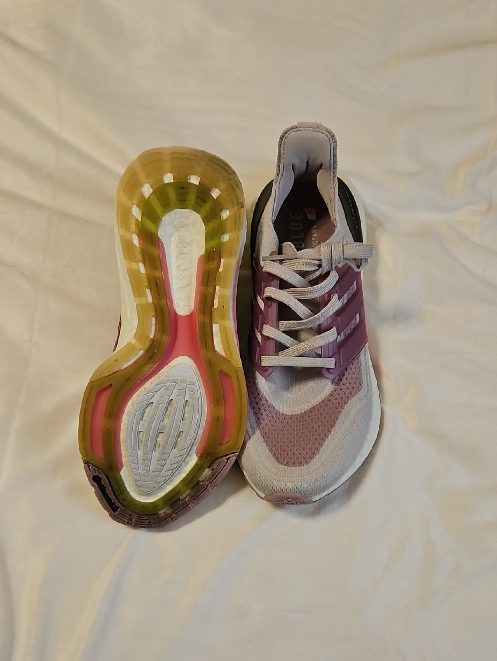 ADIDAS  Women's Ultraboost Lavender/Pink Running Sneakers - Picture 3 of 4